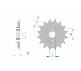 Pignon AFAM acier standard 49100 - 420