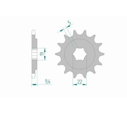 Pignon AFAM acier standard 20309 - 520