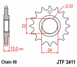 Pignon JT SPROCKETS acier standard 3411 - 520