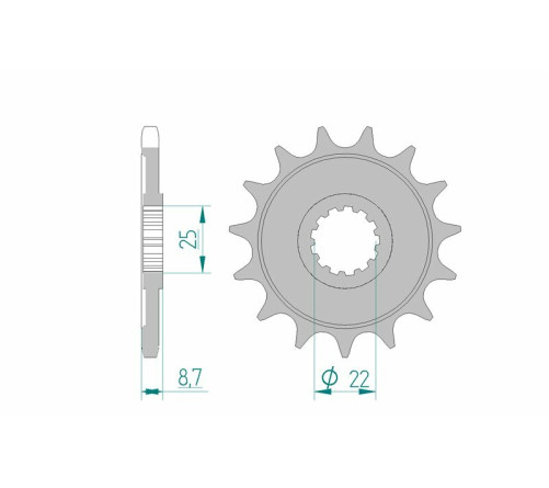 Pignon AFAM acier standard 28405 - 525