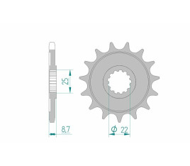 Pignon AFAM acier standard 28405 - 525