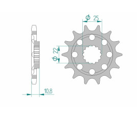 Pignon AFAM acier standard 94807 - 525