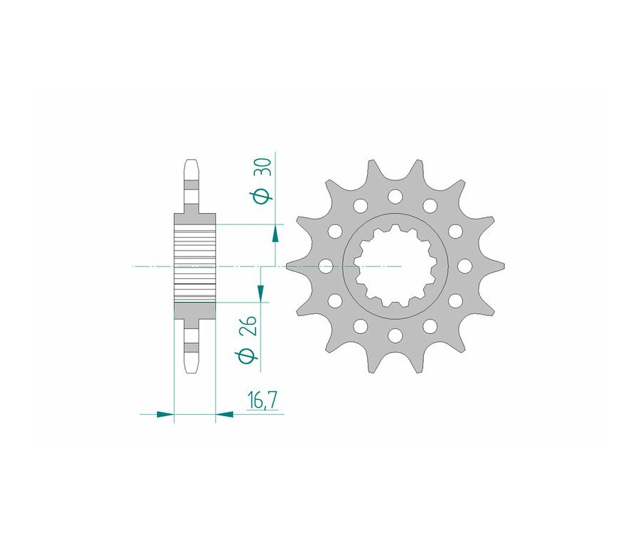 Pignon AFAM acier standard 20608 - 520