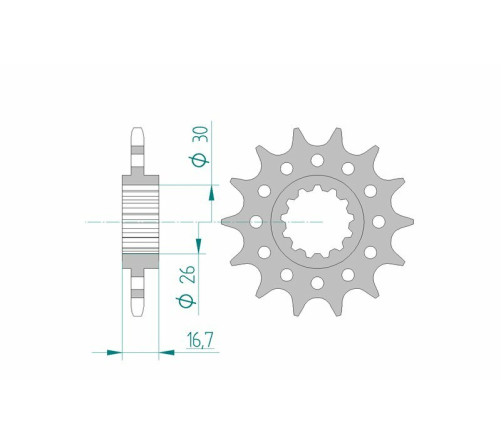 Pignon AFAM acier standard 20608 - 520