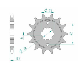 Pignon AFAM acier standard 20401 - 520