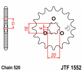 Pignon JT SPROCKETS acier standard 1552 - 520