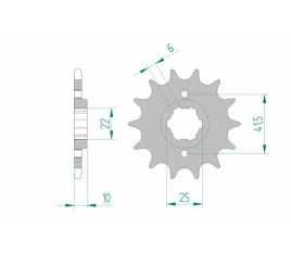 Pignon AFAM acier standard 20508 - 520