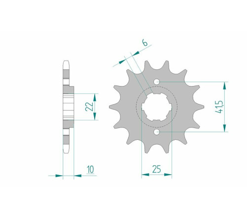 Pignon AFAM acier standard 20508 - 520