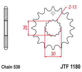 Pignon JT SPROCKETS acier anti-bruit 1180 - 530 - 1126784001