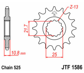 Pignon JT SPROCKETS acier standard 1586 - 525