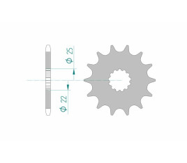 Pignon AFAM acier anti-boue 27500 - 520