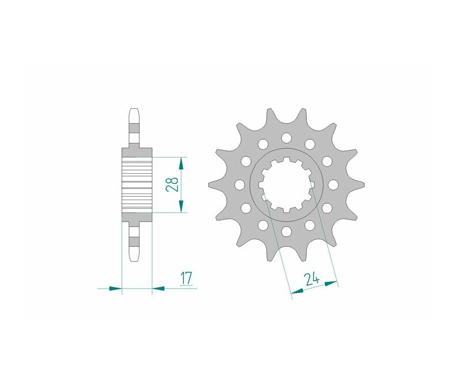 Pignon AFAM acier standard 20511 - 520