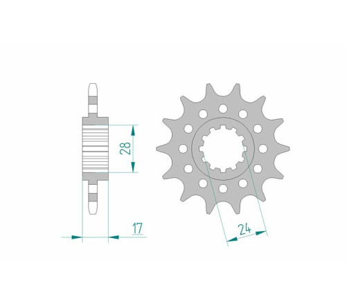 Pignon AFAM acier standard 20511 - 520