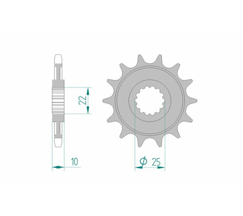 Pignon AFAM acier standard 94312 - 520