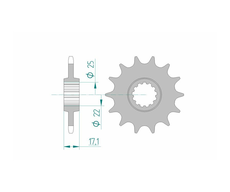 Pignon AFAM acier standard 20407 - 520