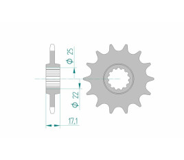 Pignon AFAM acier standard 20407 - 520