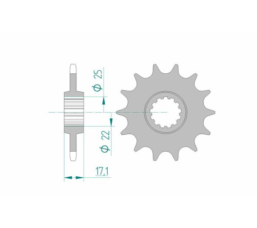 Pignon AFAM acier standard 20407 - 520