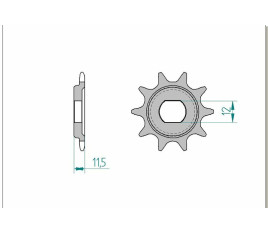 Pignon AFAM acier standard 94123 - 420