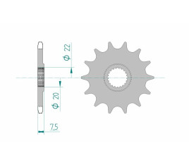 Pignon AFAM acier standard 20210 - 520