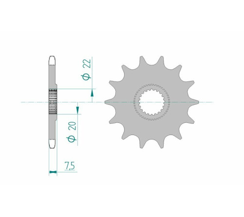 Pignon AFAM acier standard 20210 - 520