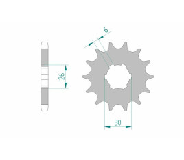 Pignon AFAM acier standard 21600 - 530