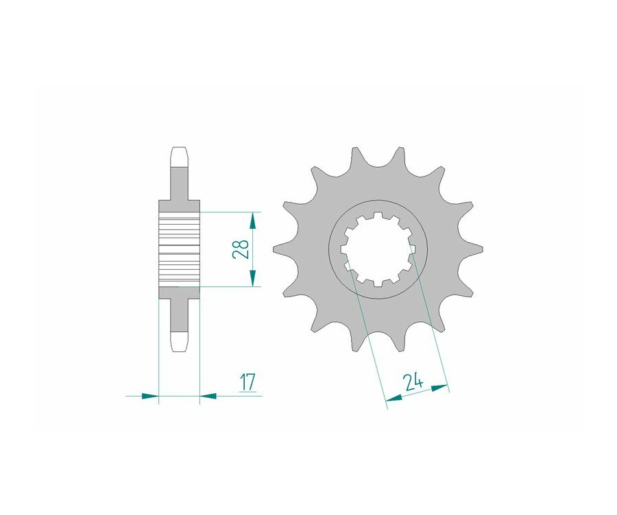 Pignon AFAM acier standard 20515 - 525