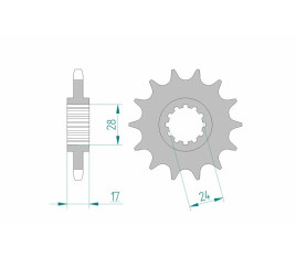 Pignon AFAM acier standard 20515 - 525