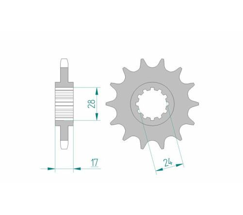 Pignon AFAM acier standard 20515 - 525