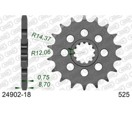 Pignon AFAM acier standard 24902 - 525