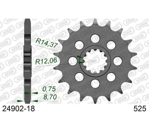 Pignon AFAM acier standard 24902 - 525