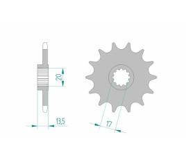 Pignon AFAM acier standard 55300 - 520