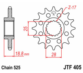 Pignon JT SPROCKETS acier standard 405 - 525