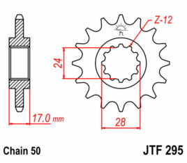 Pignon JT SPROCKETS acier standard 295 - 530