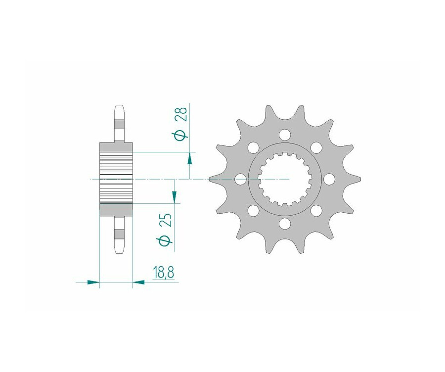 Pignon AFAM acier standard 61601 - 520