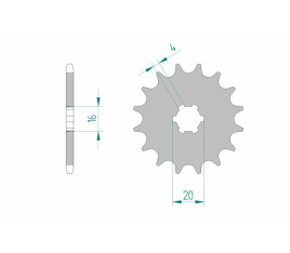 Pignon AFAM acier anti-boue 30100 - 520