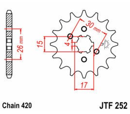 Pignon JT SPROCKETS acier standard 252 - 420