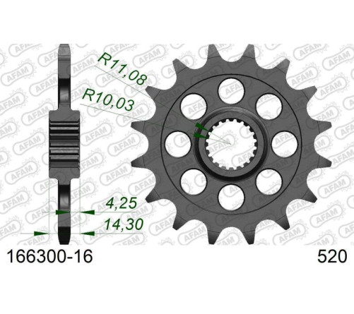 Pignon AFAM acier standard 166300 - 520