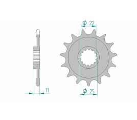 Pignon AFAM acier standard 37400 - 520