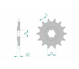 Pignon AFAM acier standard 22302 - 520