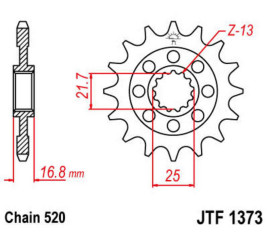 Pignon JT SPROCKETS acier standard 1373 - 520 - 1077241003