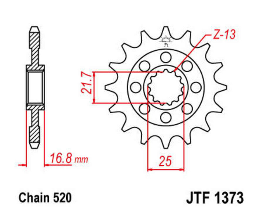 Pignon JT SPROCKETS acier standard 1373 - 520