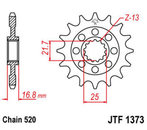 Pignon JT SPROCKETS acier standard 1373 - 520 - 1077241003