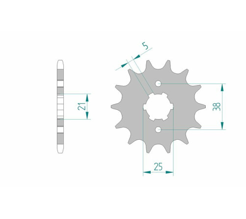 Pignon AFAM acier standard 21308 - 520