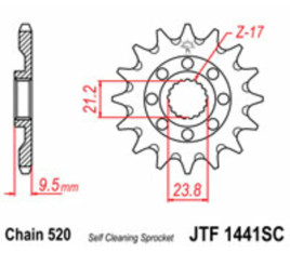 Pignon JT SPROCKETS acier anti-boue 1441 - 520