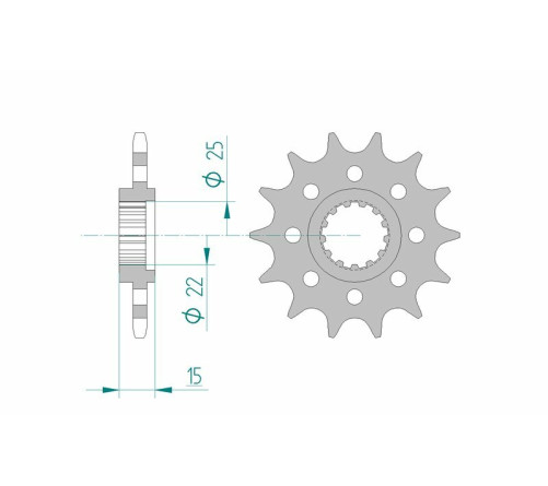 Pignon AFAM acier standard 24507 - 520