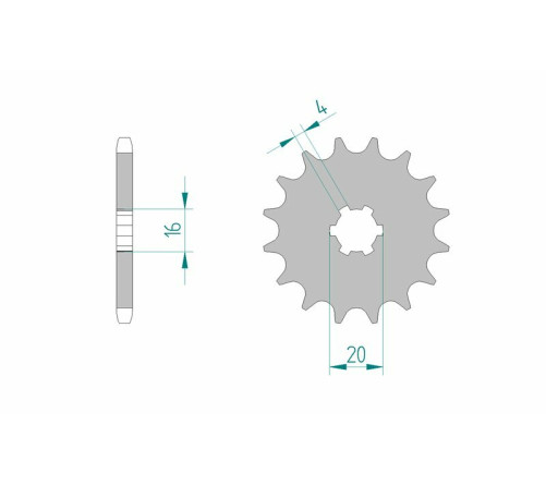 Pignon AFAM acier anti-boue 28200 - 520