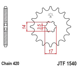 Pignon JT SPROCKETS acier standard 1540 - 420