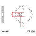 Pignon JT SPROCKETS acier standard 1540 - 420