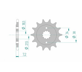 Pignon AFAM acier standard 20320 - 520