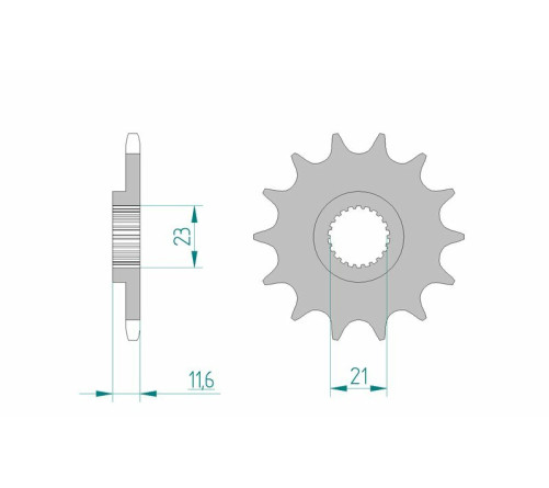 Pignon AFAM acier standard 21307 - 520